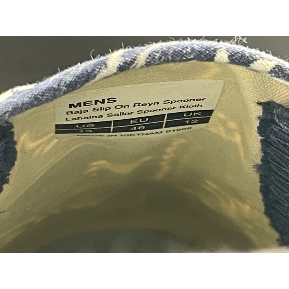 Reyn Spooner Seavees Baja Slip On Shoes Mens 13 Blue Hawaiian Print - Picture 12 of 12